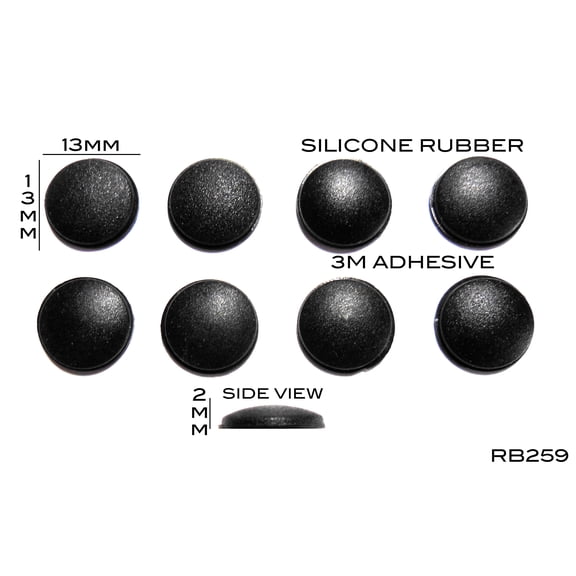 VATH Self Adhesive Silicone Rubber Feet 13mm(L) x 13mm(W) x 2mm(H) 8pcs [RB259]