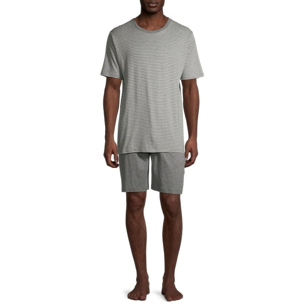 hanes men's short sleeve pajama set