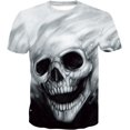 thumbnail image 1 of Xishao Playera Manga Larga Hombre Black Skull Men Skeleton T-Shirt Punk Rock Gun Blue T-Shirts 3D Print T-Shirt Vintage Mens Clothing Summer White Tops D-127 Talla única-4XL D-127 Talla única-4XL Xishao ropa, 1 of 2