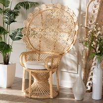 bali & pari Hecate Rattan BOHO Peacock Chair, Natural Brown