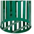 thumbnail image 6 of 36 Gallon Outdoor Metal Slatted Trash Receptacle with Rain Bonnet Lid, Green, 6 of 7