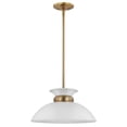 thumbnail image 2 of Nuvo Lighting Perkins 1 Light Small Pendant Matte White with Burnished Brass, 2 of 4