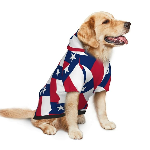 Us Flag Texas Dog Hoodie Pet Coat for Medium and Large Dogs Daily Use Small