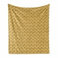 thumbnail image 1 of Paisley Soft Flannel Fleece Throw Blanket, Tribal Ornamentals Repetitive Earthy Tones Illustration, Cozy Plush for Indoor and Outdoor Use, 50" x 60", Dark Mustard Beige, by Ambesonne, 1 of 5
