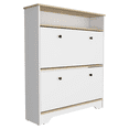 thumbnail image 4 of Calgary Shoe Rack, Superior Top, One Open Shelf, Two Extendable Shelves Light Oak / White, 4 of 7