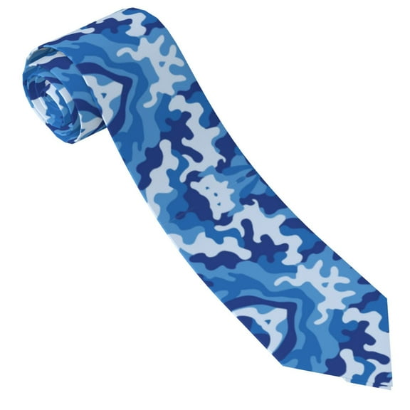 Men'S Blue Camouflage Fashion Business Wedding Neckties Ties