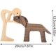 thumbnail image 5 of Adorno de talla de madera para cachorros familiares, madera maciza Natural, perro mascota Fa, 5 of 5