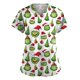 thumbnail image 1 of Top de bolsillo SCZ con estampado de cuello en V y manga corta Verde militar L, 1 of 3