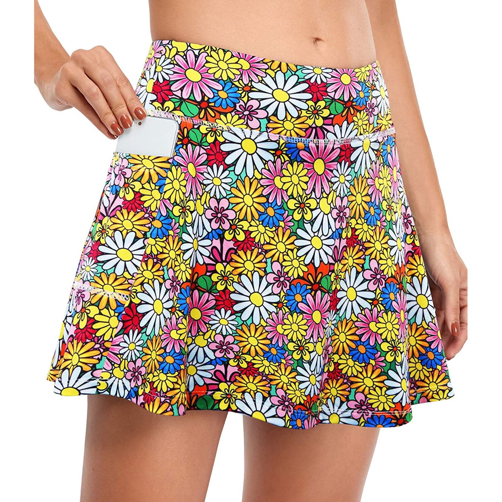 Dyfzdhu Skirts For Women Tennis Skirts Inner Shorts Elastic Sports Golf  Skorts With Pockets 
