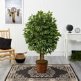 thumbnail image 3 of Nearly Natural 5' Super Deluxe Artificial Ficus Tree in Wicker Planter, 3 of 3