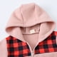 thumbnail image 4 of Gibobby Abrigos de invierno para niños y niñasNiños pequeños, niñas, invierno, manga larga, , estampados a cuadros, vellón, grueso, cálido, con capucha, (Rosa, 4-5 Años), 4 of 4