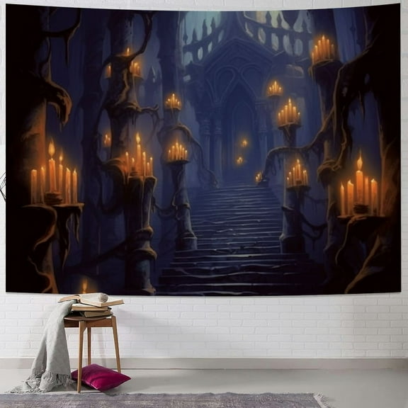 BCIIG Fantasy Castle Lanterns Tapestry Wall Hanging Unique Style for Home Decor, Soft Lightweight Fabric, 4 Sizes Available 40x30inch