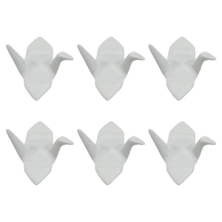 

6 Pcs Japanese-style Ceramics Chopsticks Rests Handmade Thousand Paper Crane Chopsticks Holder Fork Holder Rack - 5.5x5x3cm (Whi