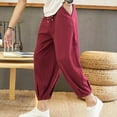 thumbnail image 3 of Plus Size Cotton Capri Pants for Men Summer Casual Loose Baggy Capris Pants Mens Elastic Waist Pants, 3 of 4