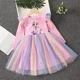 thumbnail image 4 of Vestido de princesa Elsa de Frozen Snow Queen, vestidos de arcoíris para niñas, ropa de fiesta de manga larga para niños, trajes de primavera y otoño para niños, 4 of 5