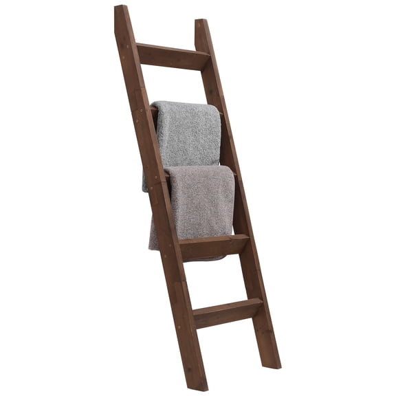 FUIN 5ft Wood Blanket Ladder, Brown