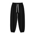 thumbnail image 5 of Women's Solid Jogger Pants Elastic Waist Adjustable Drawstring Loose Athletic Long Trousers with Pockets, Soft Casual Sport Bottoms for Workout, Daily Walking and Loungewear Black, 5 of 7