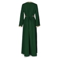thumbnail image 4 of Elegant Muslim Abaya Dress With Embroidery Long Sleeve Robe And Inner Gown Two Piece For/Green/XS, 4 of 5