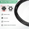 thumbnail image 2 of Uxcell 2-Pack Candado de Cable de Seguridad, 4.92FT Cable de Acero Recubierto para Equipaje con Doble Bucle [Negro], 2 of 6