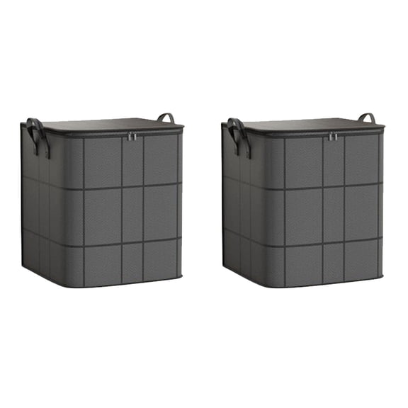2PCS Portable Moving Storage Bags - Large Capacity Zippered Fabric Organizer for Bedding & Clothes - Foldable Heavy Duty Blanket Spacious Moving Storage Bins for Quilts, Comforters, L (150L)