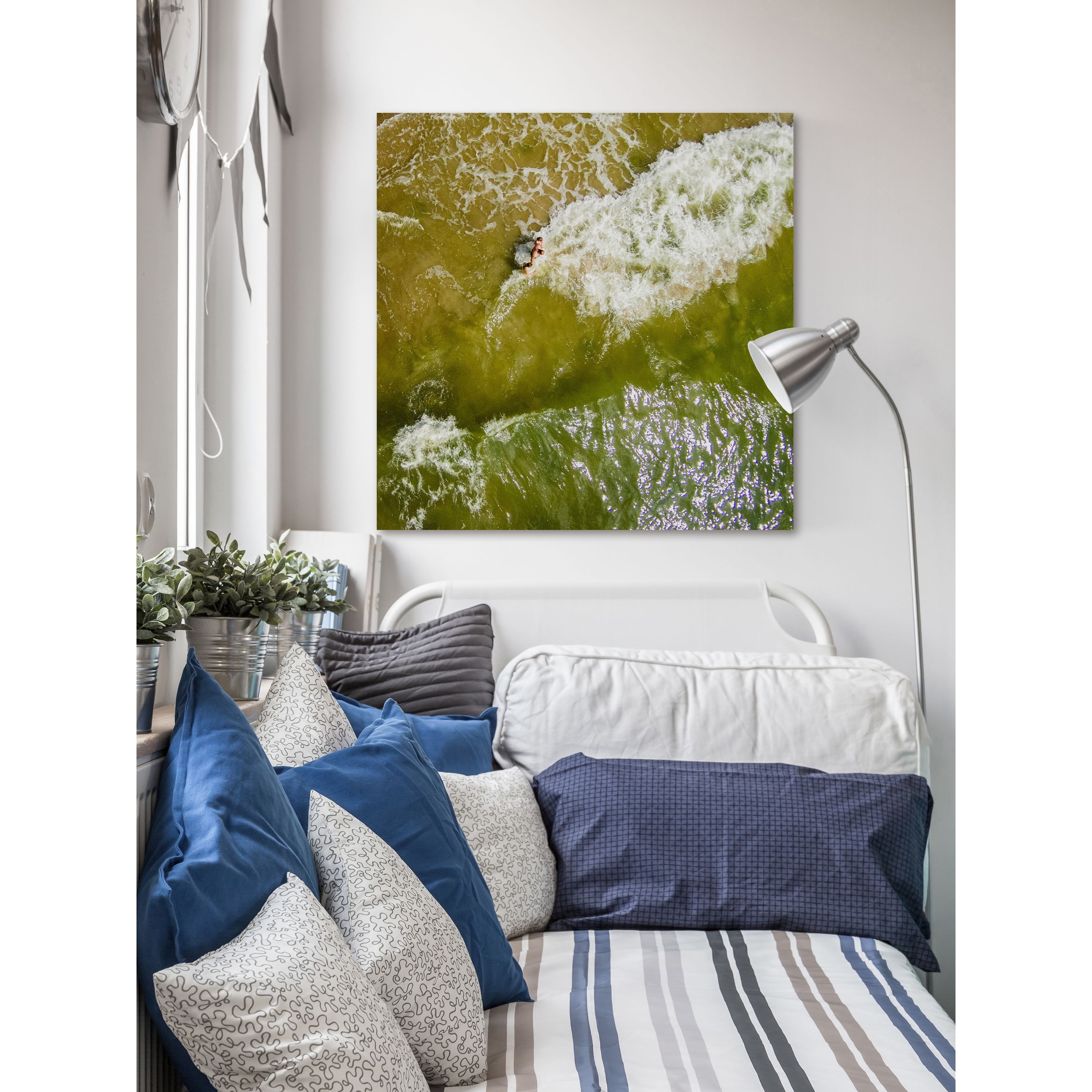 Marmont Hill "Splashing in the Waves" by Karolis Janulis Painting Print on Wrapped Canvas