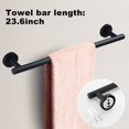 thumbnail image 2 of 8 Pieces Bathroom Towel Rack Set, Includes 2PCS 23.6 inch Towel bar, 2PCS Towel Hook, 2 PCS Towel Ring, 2PCS Toilet Paper Holder-Matte Black Bathroom Accessories Sets, 2 of 9