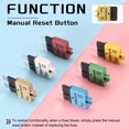 thumbnail image 4 of Uxcell 3 Pack 28V DC 20A Yellow ATC/ATO Manual Mini Resettable Fuse, 4 of 6