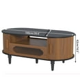 thumbnail image 3 of Fluted Coffee Table with Storage, Modern Coffee Tables with Drawer, Wood Center Table for Living Room, 3 of 9