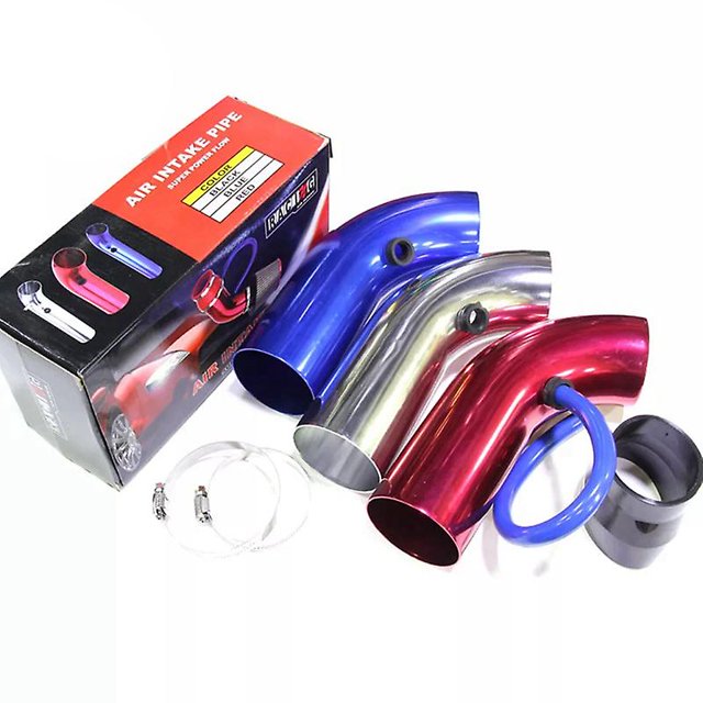 Universal 76mm Aluminum Air Intake Pipe For Cold Air Inlet 3inch Duct Tube Kit With 63mm To 76mm Rbber Hose