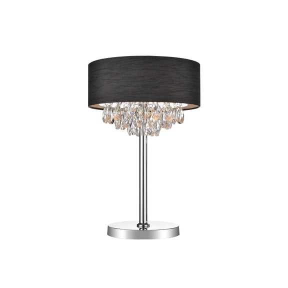 CWI Lighting Dash 3 Light Contemporary Metal Table Lamp in Chrome/Black