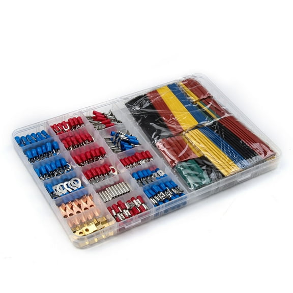 BIBABLYKE 678pcs Crimping Tool Set with Heat Shrink Tubes & Assorted Cold Press Terminals Electrical Terminals for Wiring Projects