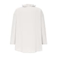 thumbnail image 6 of XIAOCHA Ruffle Trim Linen Tops For Women Three Quarter Sleeve V Neck Pullover Top Casual Weekend Blouses, 6 of 7