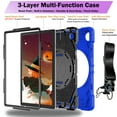 thumbnail image 5 of Dteck Case for Samsung Galaxy Tab A8 10.5-inch (SM-X200/X205),Heavy Duty 3-Layer Protection Rotating Stand Case Shockproof Armor Hard Cover with Shoulder Strap for Galaxy Tab A8 10.5-inch,Blue, 5 of 7