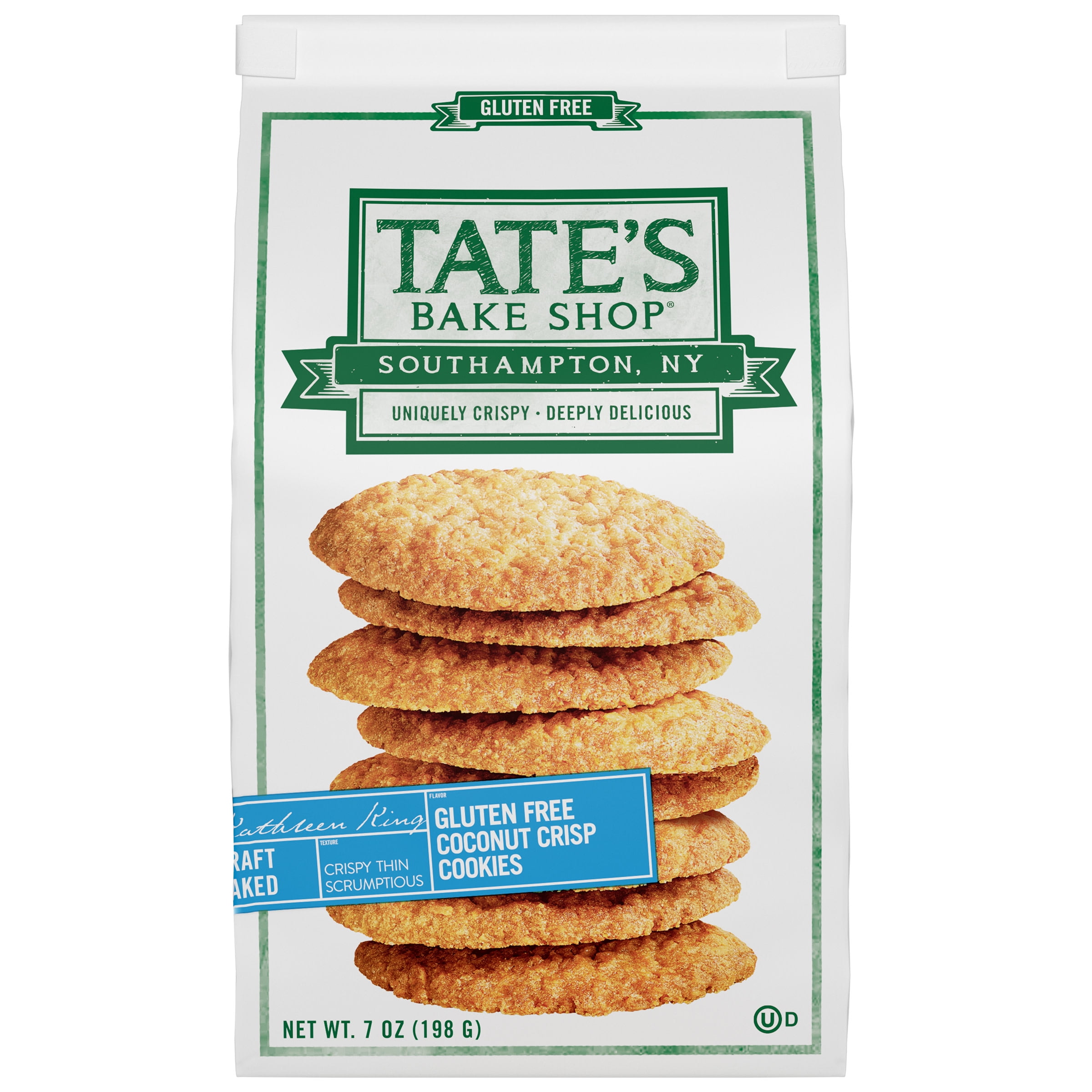 Tate's Bake Shop Gluten Free Coconut Crisp Cookies, Gluten Free Cookies, 7 oz