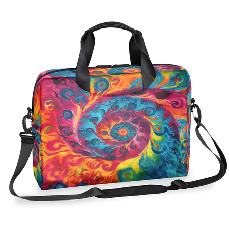 Herdesigns Flower Tie Dye Laptop Bag for Women Men, Computer Case Briefcase Messenger Bags, 15-15.6 inch Laptop Sleeve Shoulder Bag