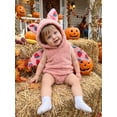 thumbnail image 5 of RUINIXCW Baby Bat Halloween Costume Wing Design Warm Plush Sleeveless Hooded Romper, 5 of 8