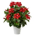 thumbnail image 1 of Nearly Natural 6976 Hibiscus in Swirl Planter, 1 of 3