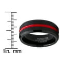 thumbnail image 4 of Metal Masters Mens Tungsten Carbide Black Wedding Band Engagement Ring Grooved Red Center Comfort-Fit 10, 4 of 8