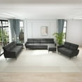 thumbnail image 2 of ZAFLY Sectional Sofa Sets for Living Room, Linen Fabric Sofa with Metal legs, Upholstered L-shaped Sofas and Couches - Dark Grey, 2 of 7
