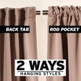 thumbnail image 2 of Best Home Fashion Premium Blackout Curtain Panels - Solid Thermal Insulated Window Treatment Blackout Drapes for Bedroom - Back Tab & Rod Pocket (Mocha, 52" W x 96" L), 2 of 3