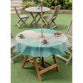 thumbnail image 5 of Outdoor Tablecloth with Umbrella Hole Zipper Turquoise Cloudy Sky Round Tablecloth 54" Waterproof Outside Table Cloth Summer Ocean Horizon Scenery Patio Table Cover Tablecloths for Picnic Party, 5 of 8