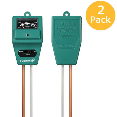 Fosmon [2 Pack] 3 in 1 Soil Sensor with PH Moisture Light Tester for Home Garden Lawn