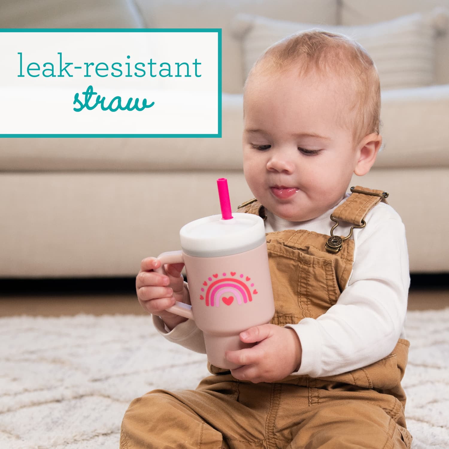 Infantino My 1st Tumbler Valentine's Edition – Adorable Miniature Tumbler with Leak-Resistant Straw and Toddler-Friendly Handle, Encourages Hydration, Easy to Clean, 9 fl. oz