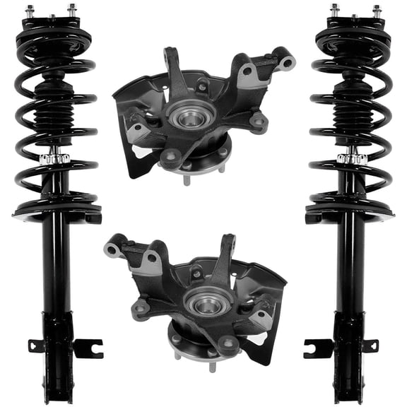 Detroit Axle - Front Steering Knuckles Wheel Hubs Coil Spring Struts Replacement for 2007 2008 2009 2010 Mazda CX-9