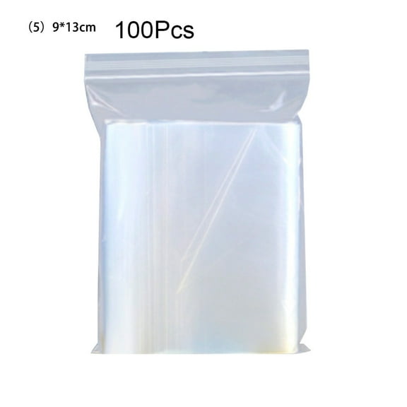 Yesbay 100Pcs/Set Clear Household Sundries Food Storage Resealable Zipper Plastic Bags,9cm x 13cm