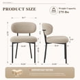 thumbnail image 2 of MALOL Dining Chairs Set of 6, Boucle Dining Room Chairs with Metal Legs & Curved Backrest & Thick Cushion, Modern Upholstered Teddy Fabric Sherpa Kitchen Side Chairs, Camel, 2 of 14