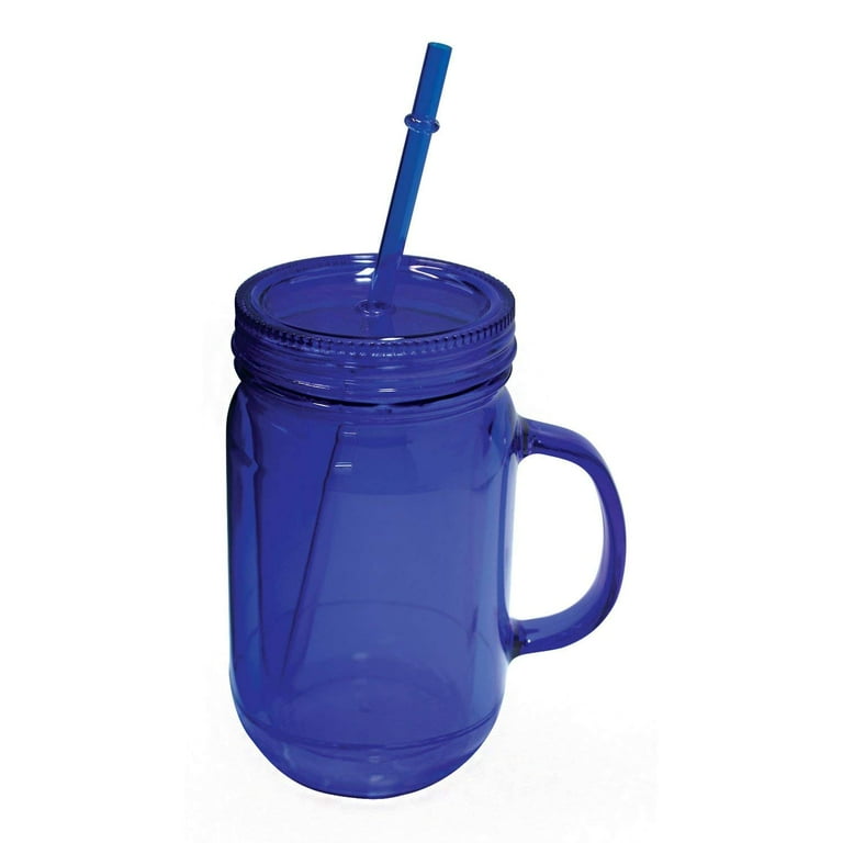 ImpecGear 20 Oz Mason Jar Doubled Wall Acrylic Cup with Straw