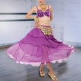 thumbnail image 4 of Traje de danza del vientre morado brillante con lentejuelas bordadas para mujer, 4 of 8