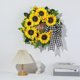 thumbnail image 5 of Corona de flores de madera con forma de girasol y lazo para primavera y verano, para colgar en la puerta, para puerta de entrada, patio, decoración del hogar., 5 of 6