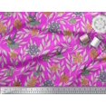 thumbnail image 2 of Soimoi Pink Cotton Cambric Fabric Flying Bird & Floral Decor Fabric Printed BTY 56 Inch Wide, 2 of 3